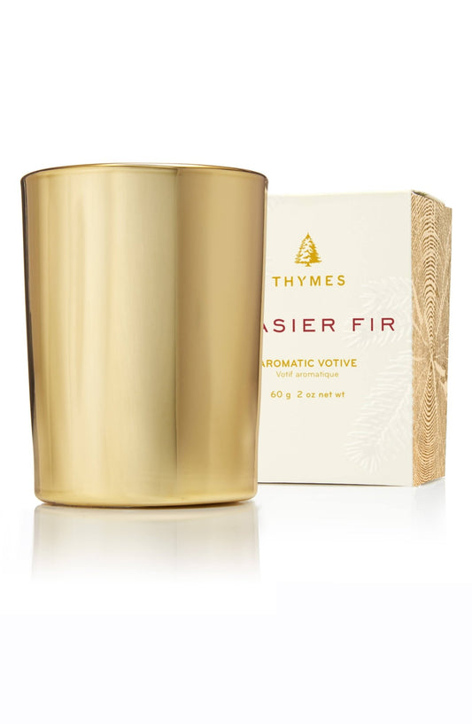 Frasier Fir Gilded Votive Candle - Gaines Jewelers