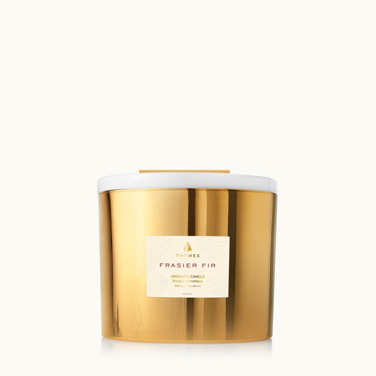 Frasier Fir Poured Candle, 3-Wick Gold - Gaines Jewelers