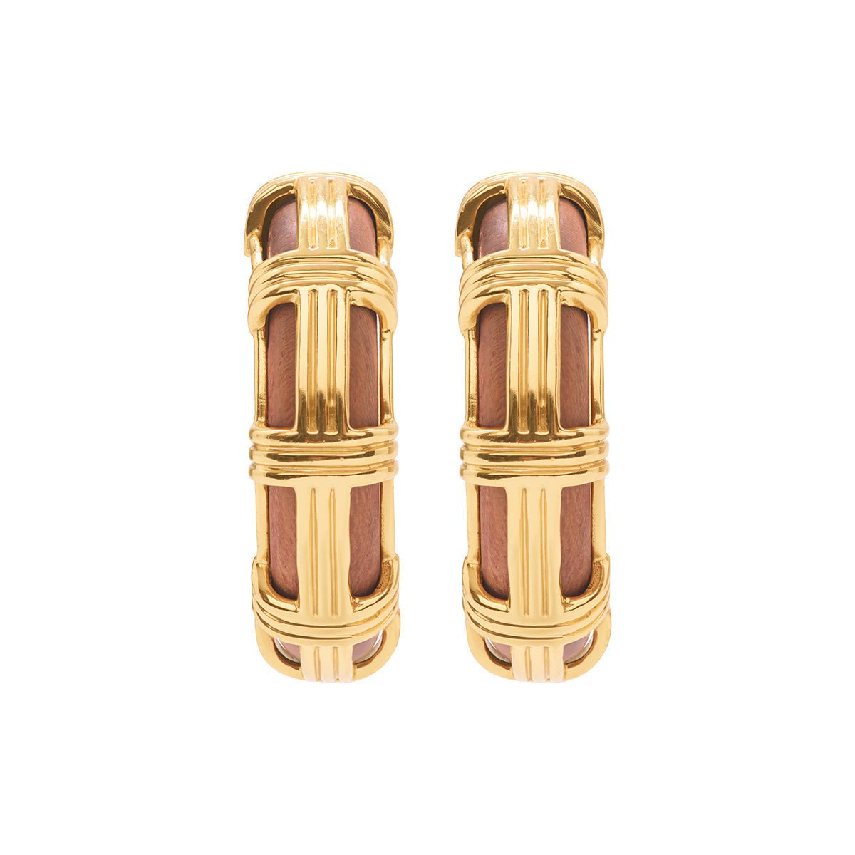 Gaia Cage Hoop Earrings - Teak - Gaines Jewelers