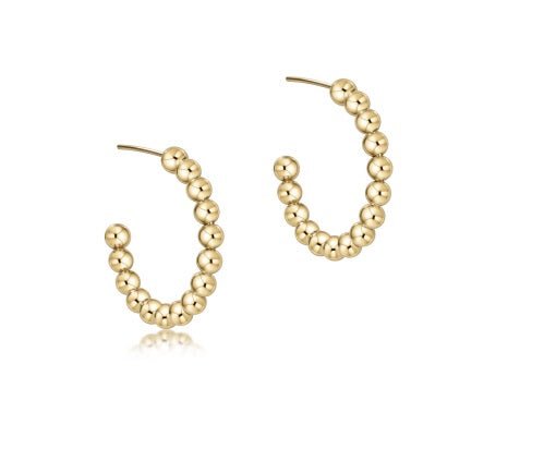 Gold 4mm Beaded Classic Post Hoop - Gaines Jewelers