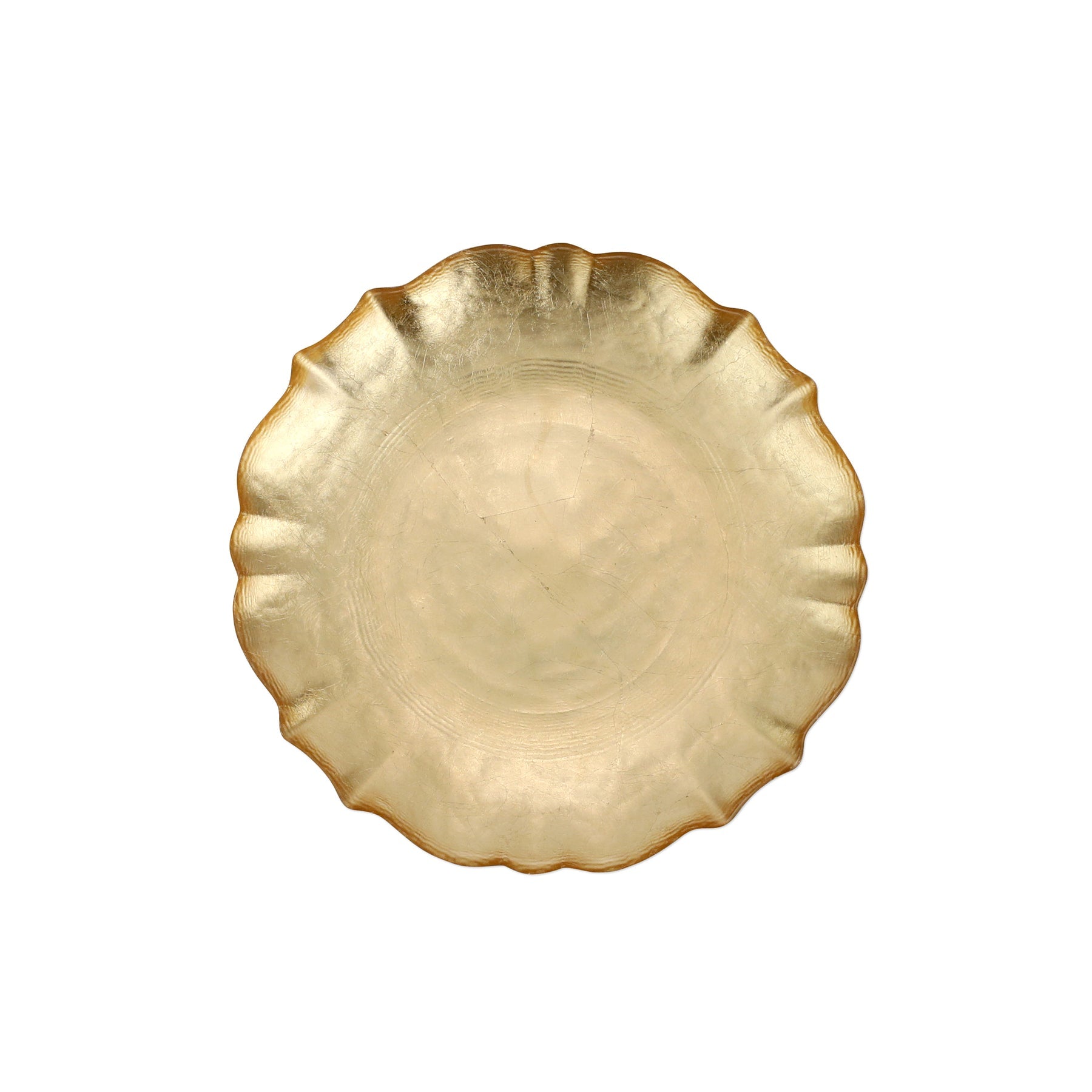 Gold Cocktail Plate-Baroque Glass - Gaines Jewelers