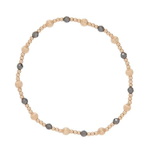 Gold Dignity Sincerity Pattern 4mm Bead Bracelet - Gaines Jewelers