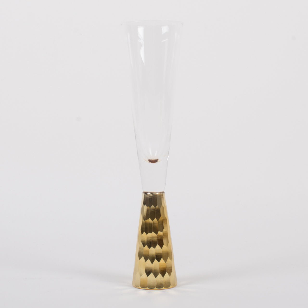 Gold Geo Hammered Champagne Glass - Gaines Jewelers