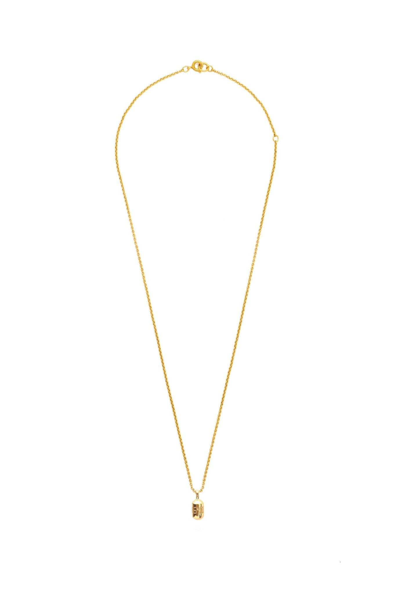 Gold Micro Fortune 86400 Buoy Necklace on Micro Chain - Gaines Jewelers