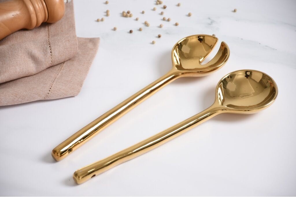 Gold-Salad Servers-Madera - Gaines Jewelers