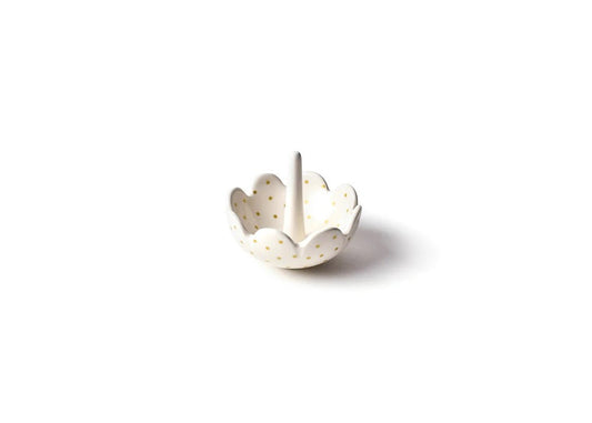 Gold Swiss Dot Scallop Ring Dish - Gaines Jewelers