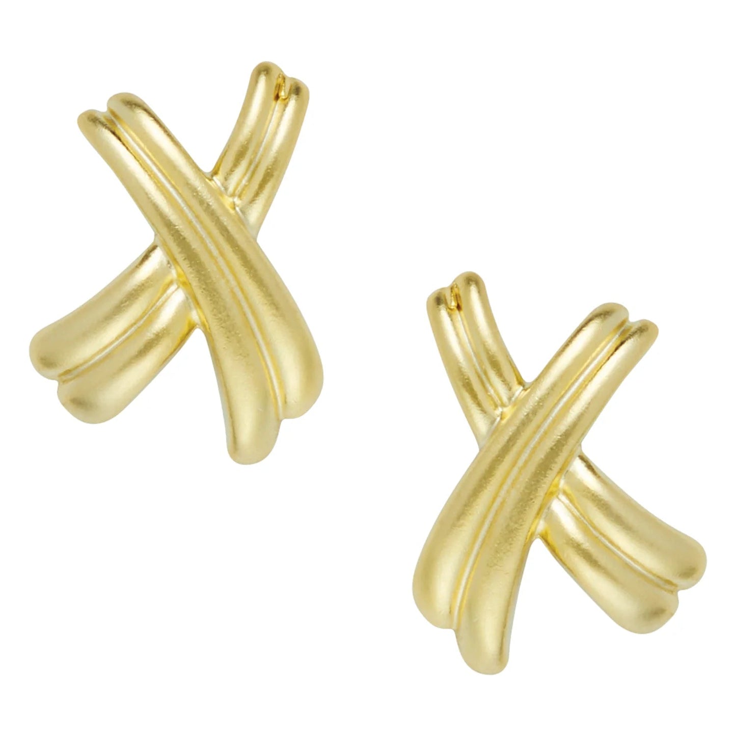 Gold Texas X's Ribbon Earring - Gaines Jewelers