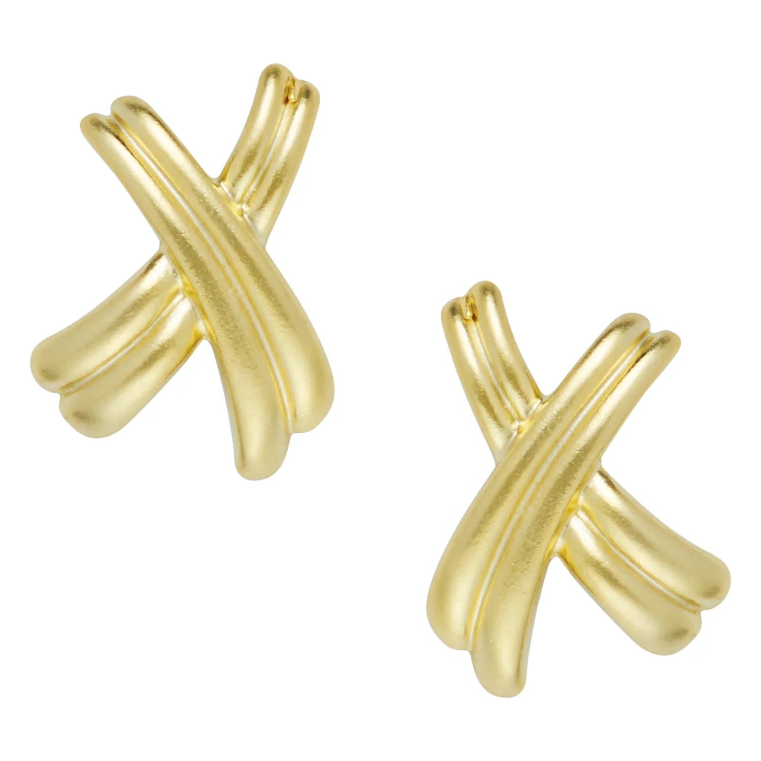 Gold Texas X's Ribbon Earring - Gaines Jewelers