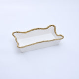 Gold Trim-Dinner Napkin/Guest Towel Holder-Golden Salerno - Gaines Jewelers