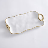 Gold Trim-Small Platter-Golden Salerno - Gaines Jewelers