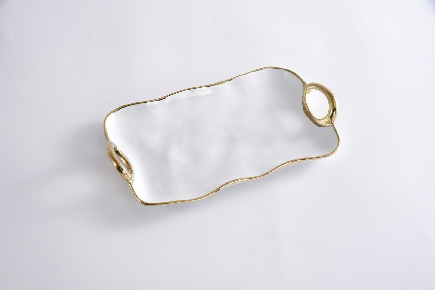 Gold Trim-Small Platter-Golden Salerno - Gaines Jewelers