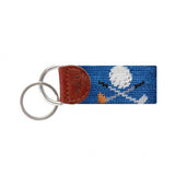Golf Clubs Blueberry Needlepoint Key Fob - Smathers & Branson - Gaines Jewelers