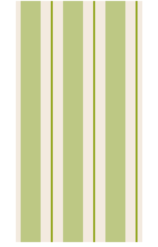 GREEN AWNING STRIPE GUEST NAPKIN Hester and Cook - Gaines Jewelers