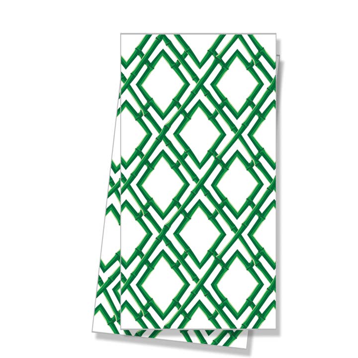 Green Bamboo Trellis Tea Towel - Gaines Jewelers