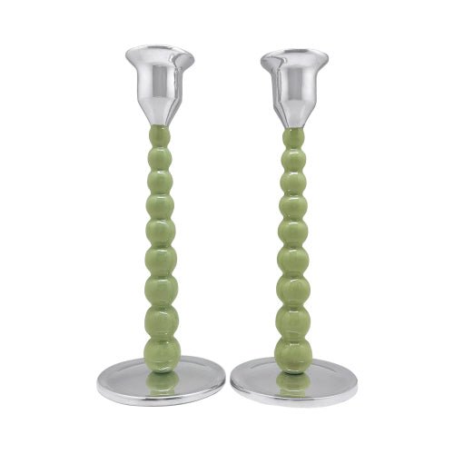 Green Pearled Candle Holder Set - Gaines Jewelers