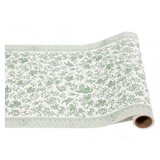 Green Regal Peacock Table Runner Hester and Cook - Gaines Jewelers