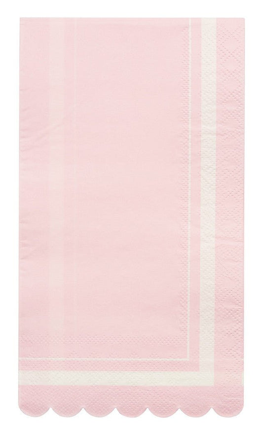 Guest Towel Scalloped Edge Blush/20pkg - Gaines Jewelers