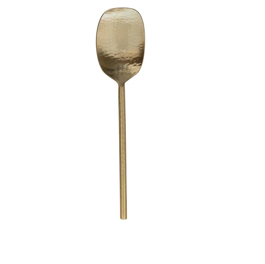 Hammered Stainless Steel Serving Spoon, Gold Finish - Gaines Jewelers