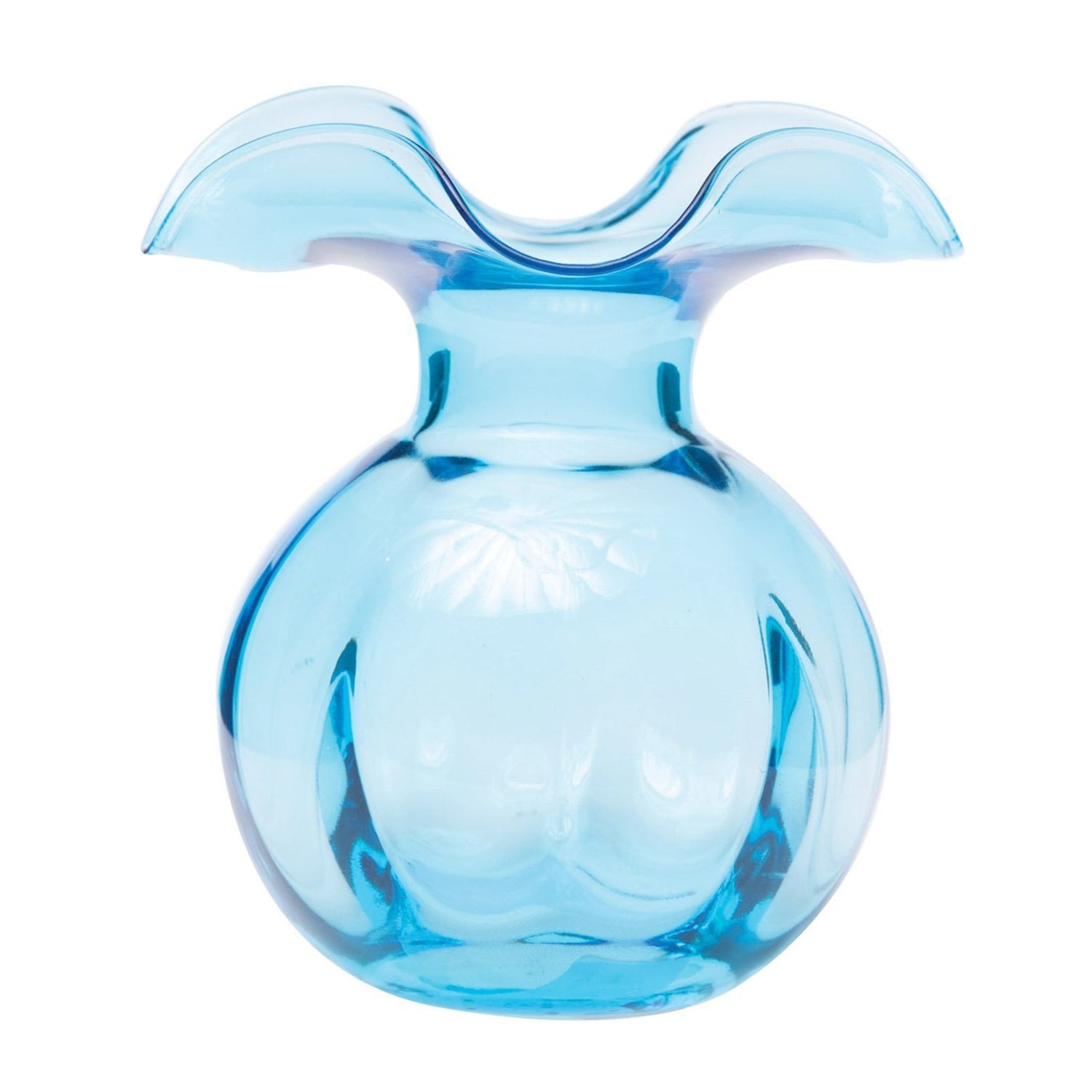 Hibiscus Aqua Medium Fluted Vase - Gaines Jewelers