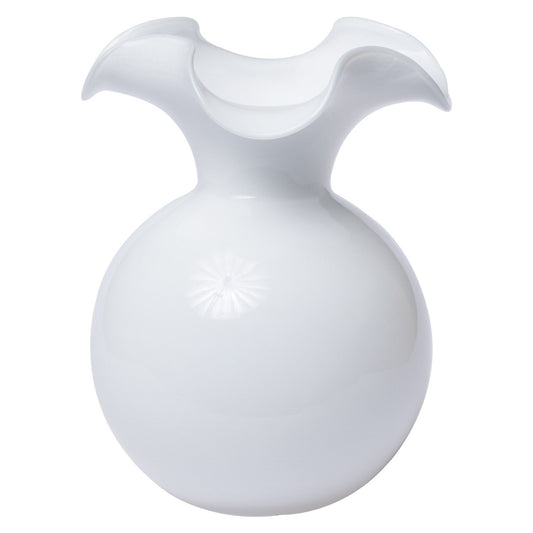 Hibiscus White Large Fluted Vase - Gaines Jewelers