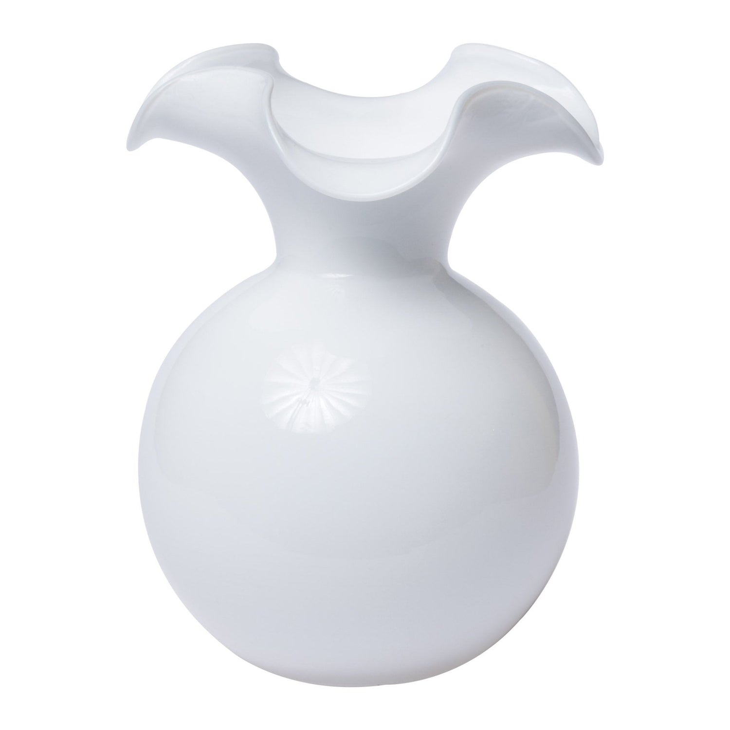 Hibiscus White Medium Fluted Vase - Gaines Jewelers