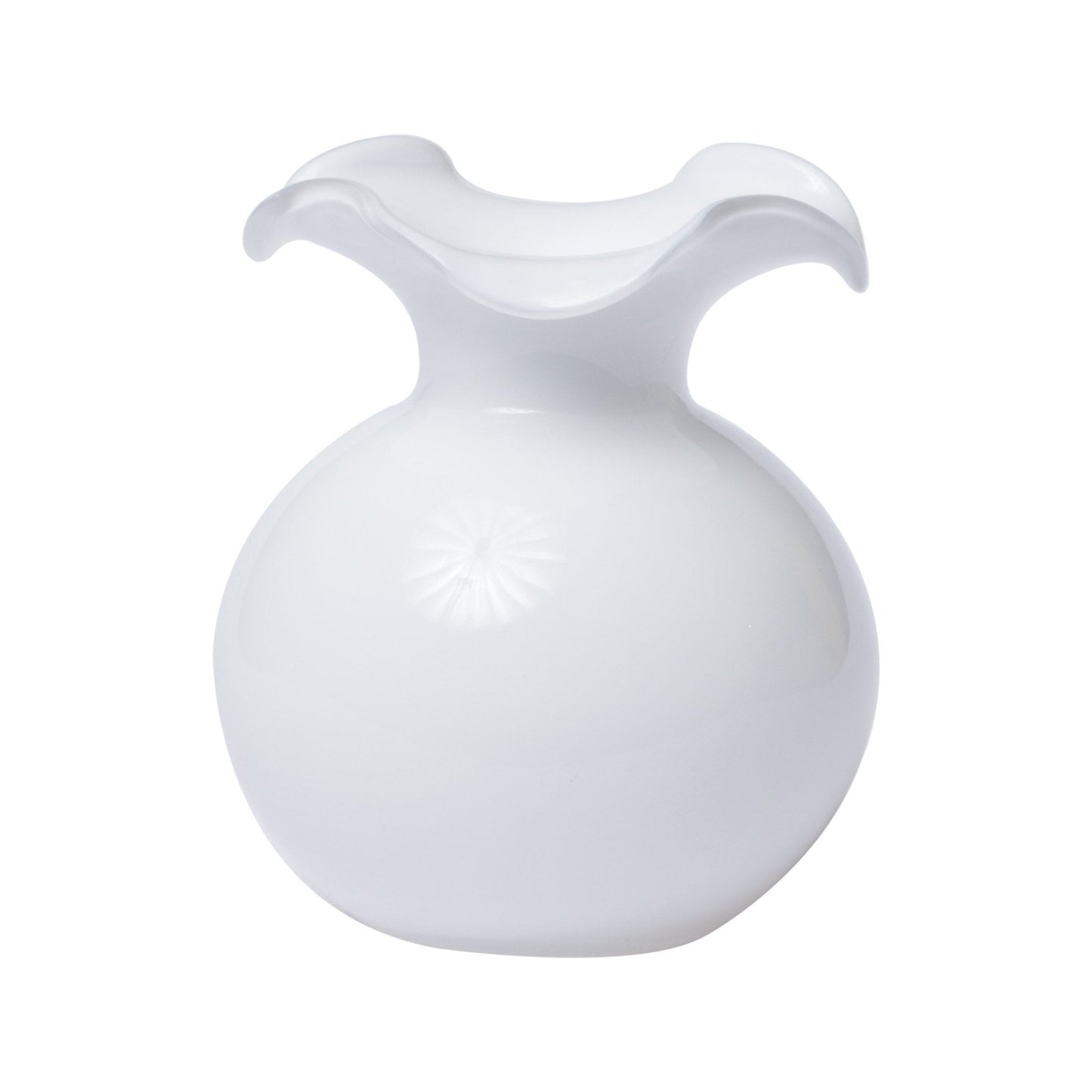 Hibiscus White Small Fluted Vase - Gaines Jewelers