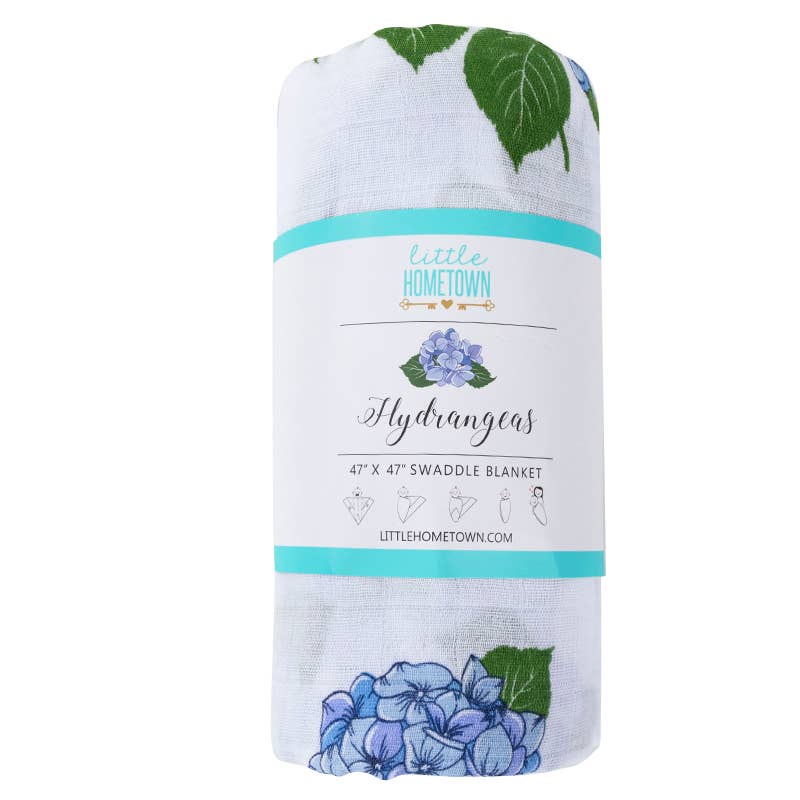 Hydrangeas Swaddle Blanket - Gaines Jewelers