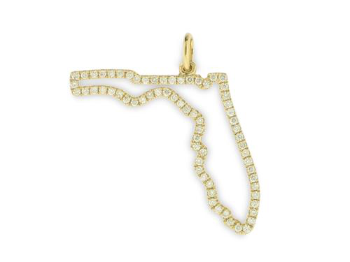 Necklace- 14kt yellow gold Pendant Diamond Florida