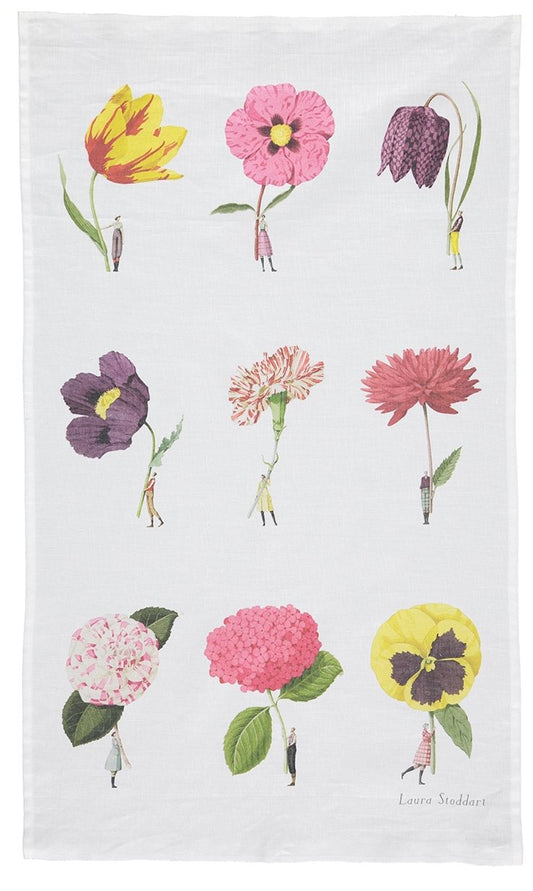 In Bloom Multi flower Tea Towel- Hester and Cook - Gaines Jewelers