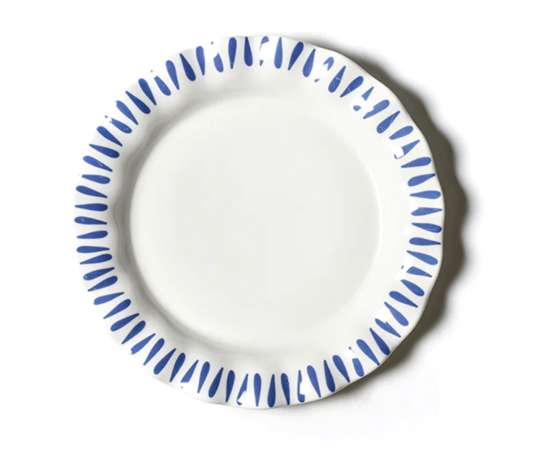 Iris Blue Drop Ruffle Dinner Plate- Happy Everything - Gaines Jewelers