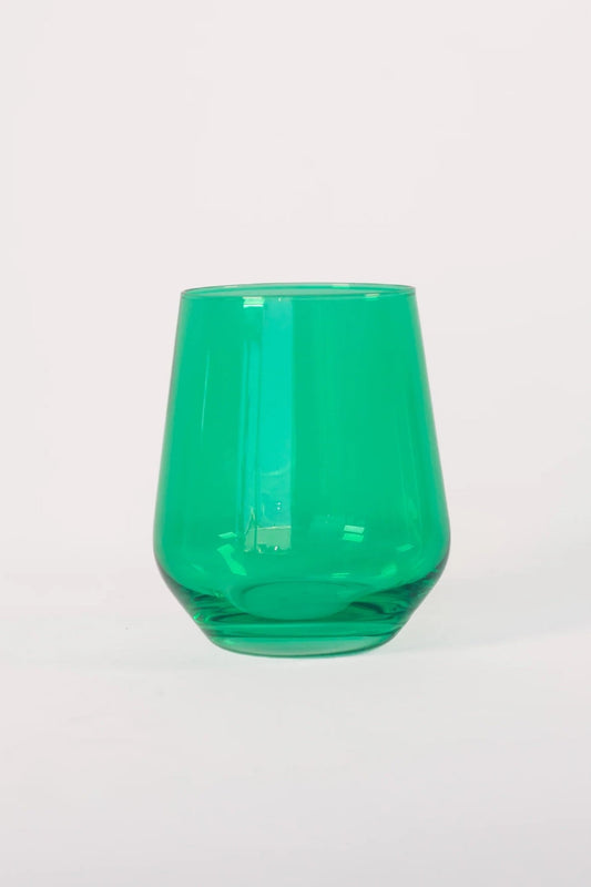 Kelly Green Stemless Wine - Estelle Colored Glass - Gaines Jewelers