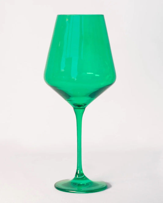Kelly Green Wine Stemware - Estelle Colored Glass - Gaines Jewelers