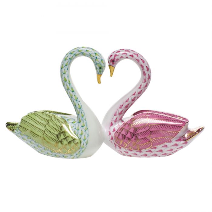 Kissing Swans - Raspberry & Key Lime - Gaines Jewelers