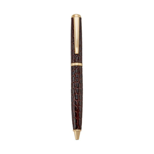 Leather Wrapped Pen Brown Crocodile - Gaines Jewelers