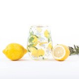 Lemon Floral Stemless Wine Glass - Gaines Jewelers