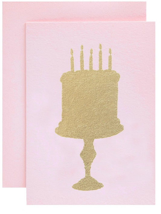 LIGHT PINK BIRTHDAY CAKE CARD -Hester and Cook - Gaines Jewelers