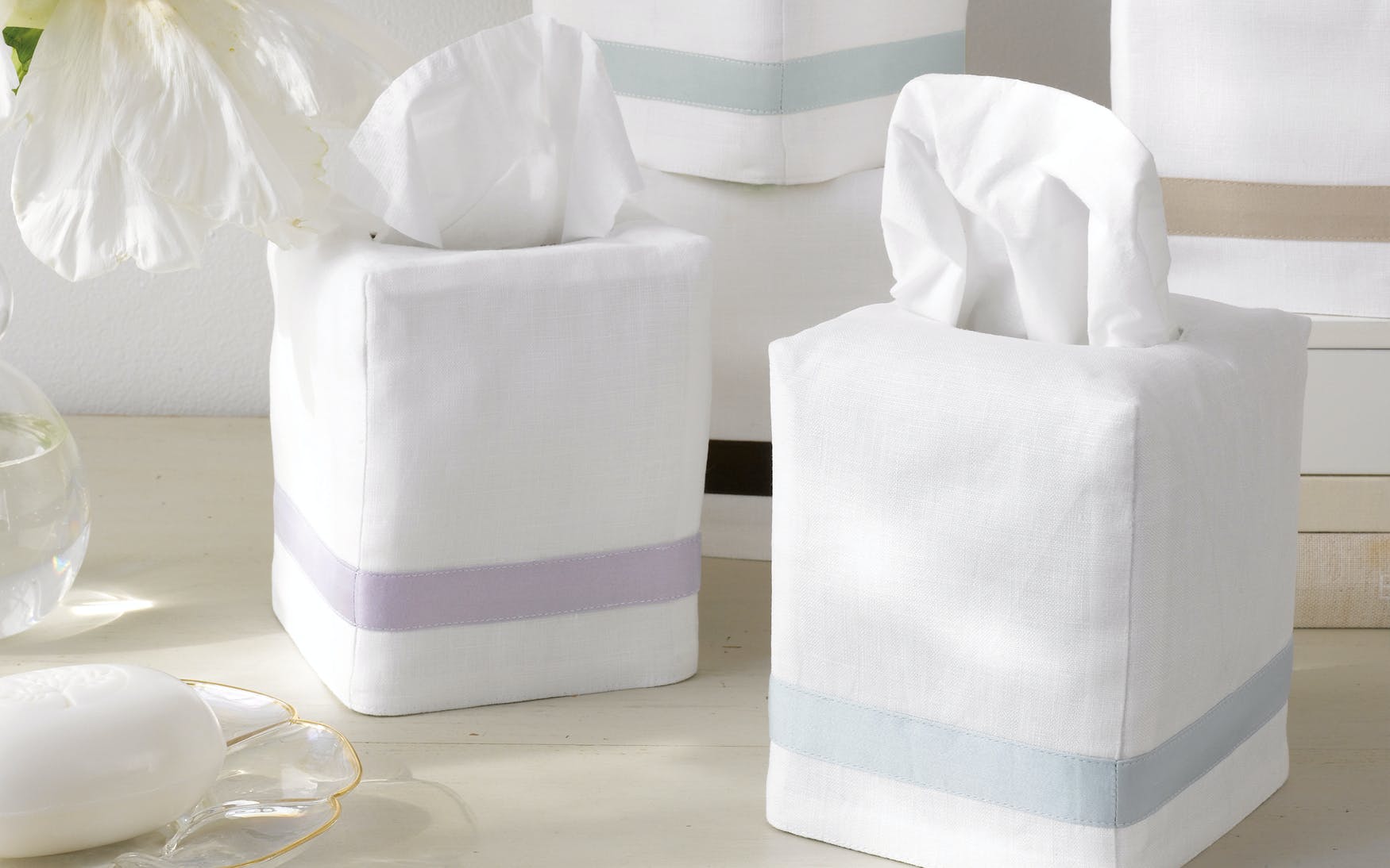 Lowell Tissue Box Cover - Blue - Gaines Jewelers