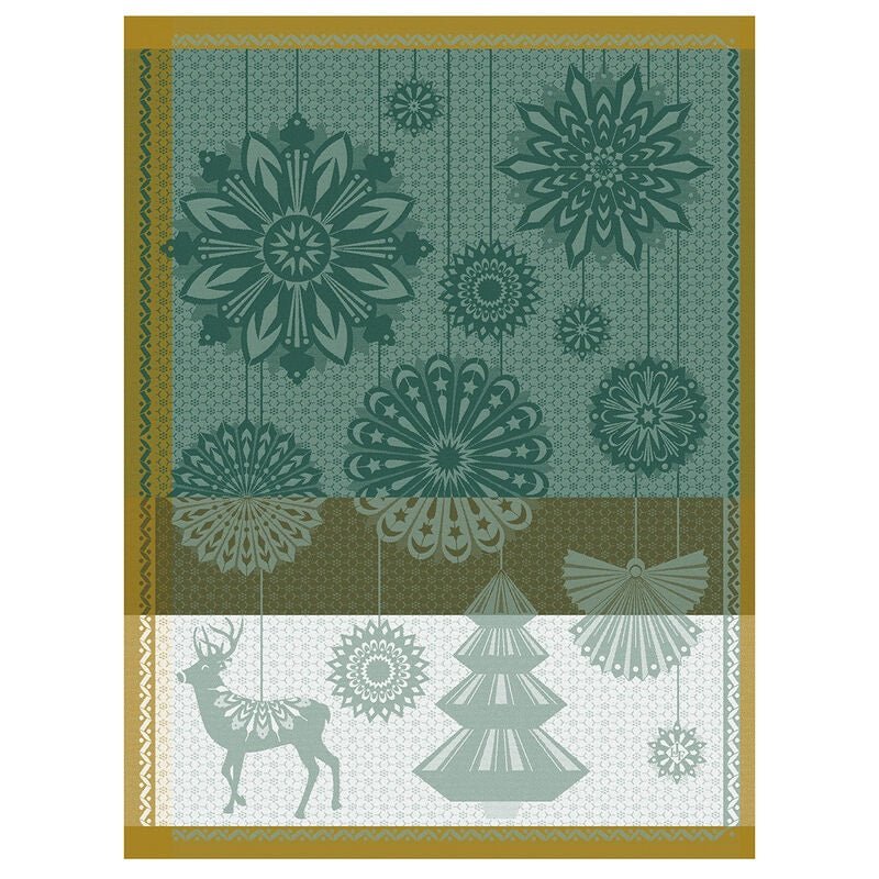 Lumières d'étoiles Green Cotton Tea towel - Gaines Jewelers