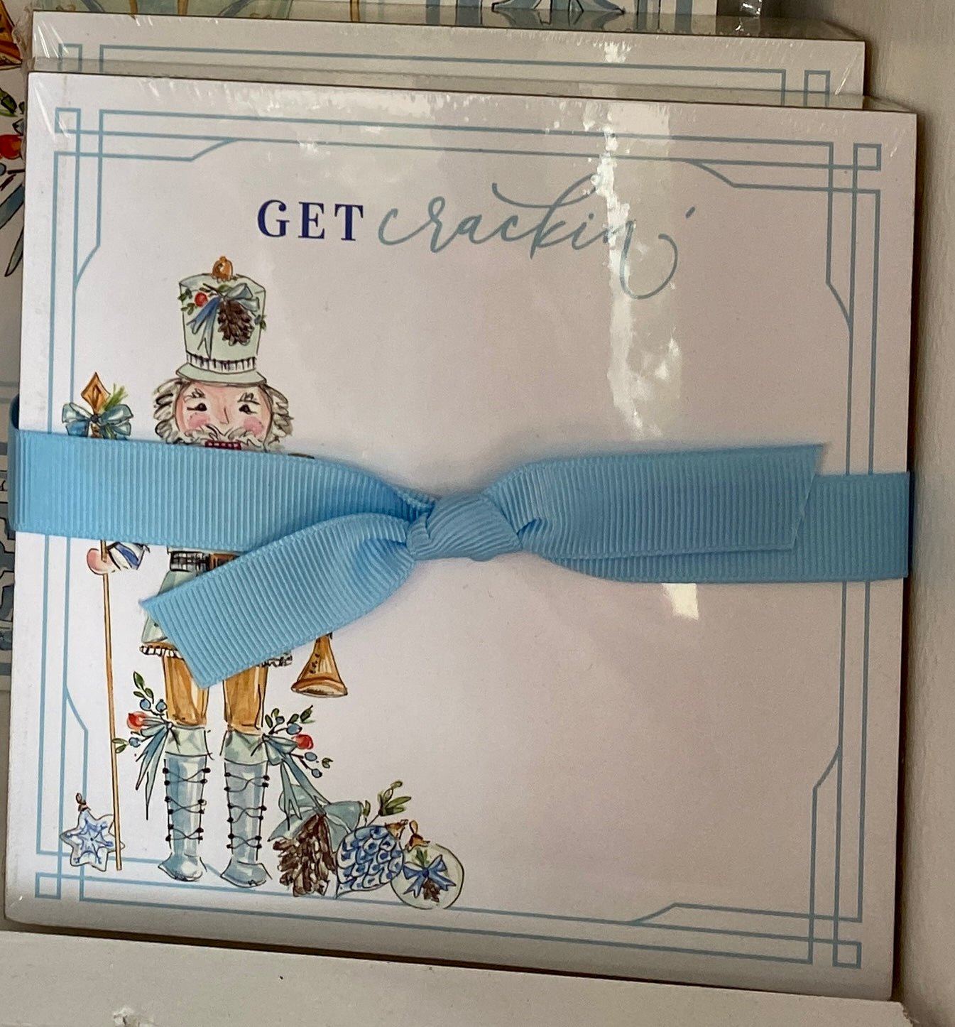 Luxe Blue Nutcracker Get Crackin' Hand Painted Notepad - Gaines Jewelers