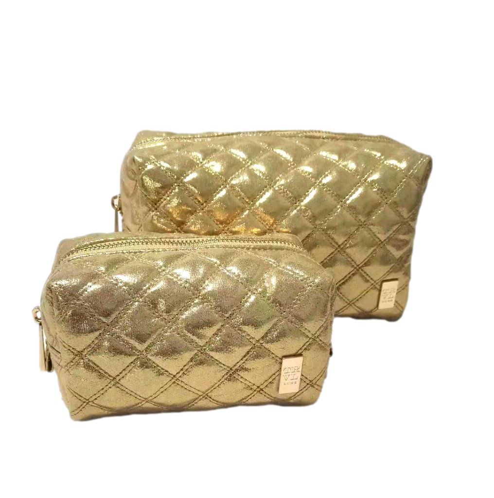 Luxe Dou Dome Bag Set-Quilted Gold Metallic - Gaines Jewelers