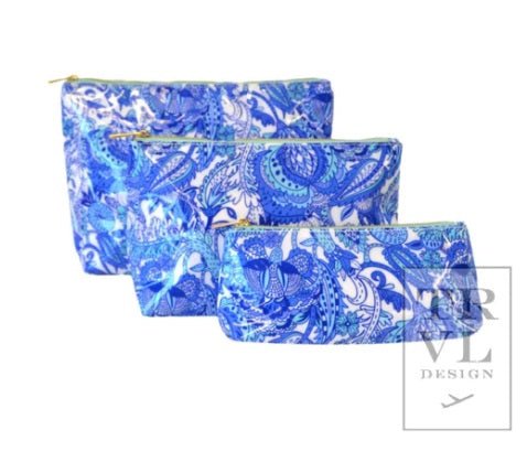 Luxe Gloss Trio Bags Blue Paisley - Gaines Jewelers