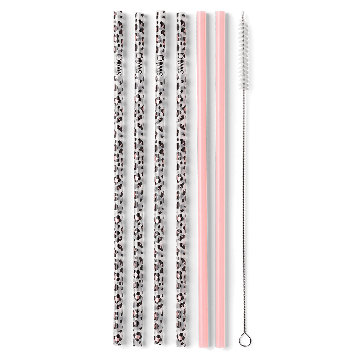 Luxy Leopard + Blush Reusable Straw Set - Gaines Jewelers