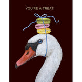 Macaroon Swan Card - Gaines Jewelers