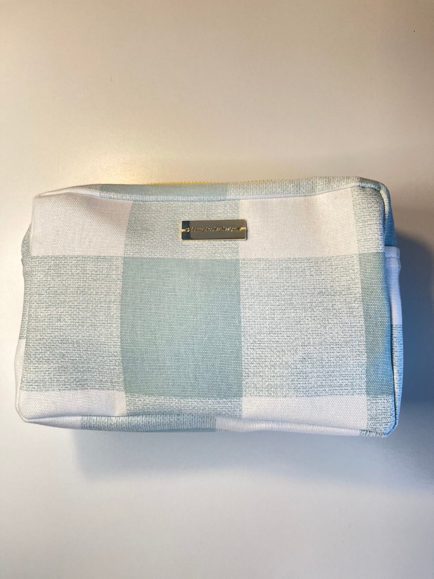 Marigold Large Cosmetic Bag Blue Sky’s Gingham - Gaines Jewelers