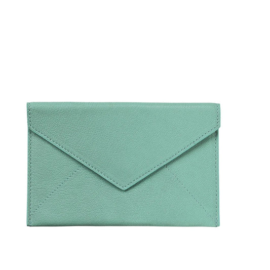 Medium Envelope Robin's Egg Blue Goatskin Leather - Gaines Jewelers