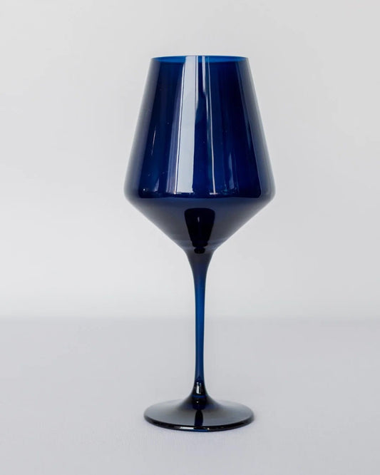 Midnight Blue Wine Stemware - Estelle Colored Glass - Gaines Jewelers