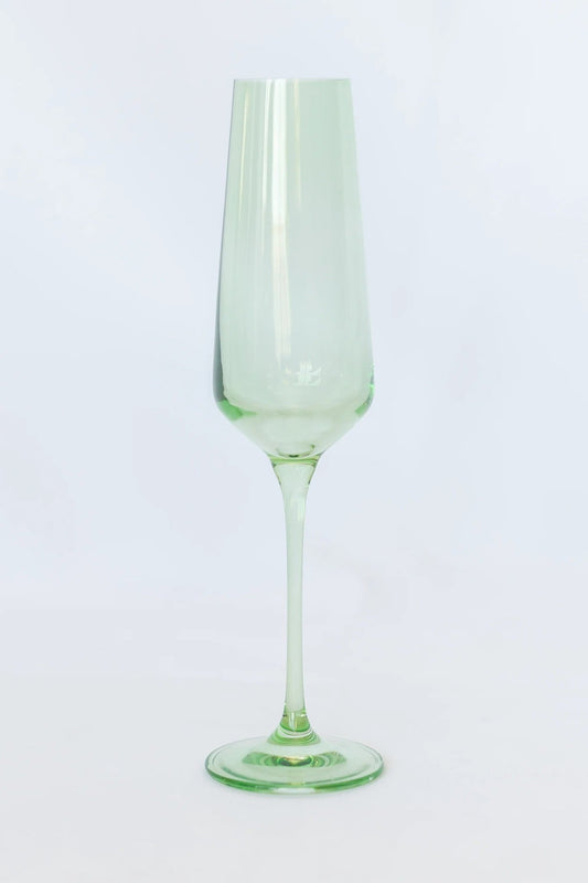 Mint Champagne Flute - Estelle Colored Glass - Gaines Jewelers
