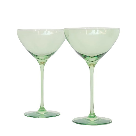 Mint Martini Glass - Estelle Colored Glass - Gaines Jewelers