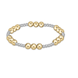 Mixed Metal Classic Joy Pattern Bead Bracelet - Gaines Jewelers