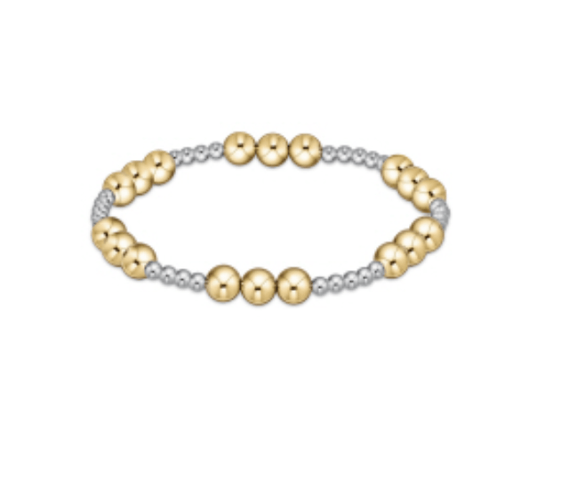 Mixed Metal Classic Joy Pattern Bead Bracelet - Gaines Jewelers